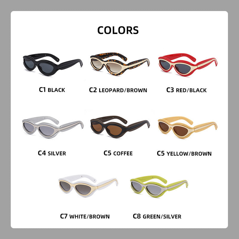 Cat-Eye Color Block UV Protection Sunglasses